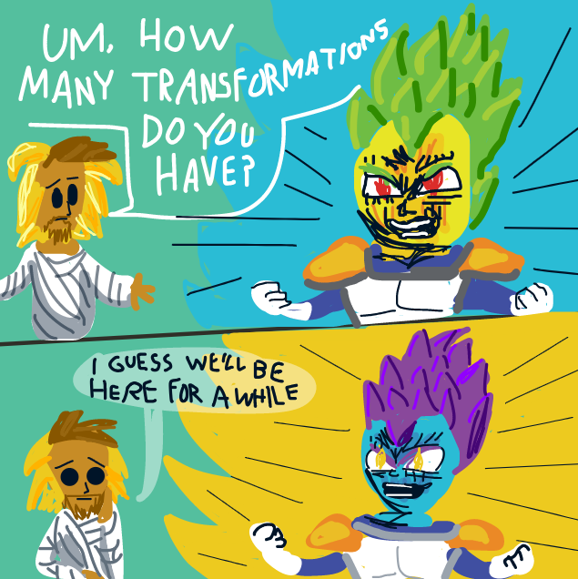 Drawing in A Higher Power 2: Would Super Jesus do this? by Vytron