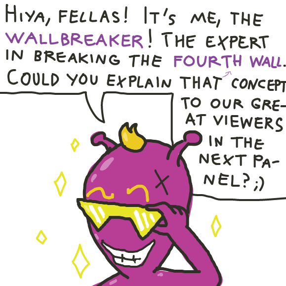 Say hi to Wallbreaker! (He's a little nervous) - Online Drawing Game Comic Strip Panel by Painterjosh