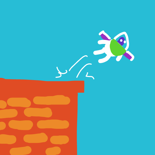 First panel in Falling with Style drawn in our free online drawing game