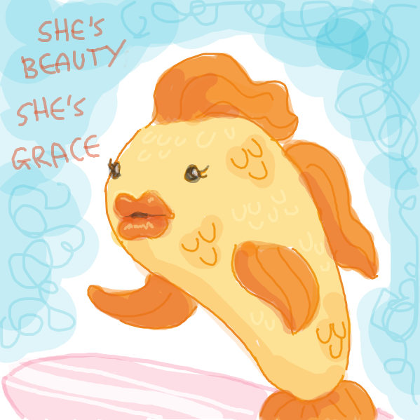 she's surfing and she's the prettiest fish in the whole dang ocean - Online Drawing Game Comic Strip Panel by whatsshecalled