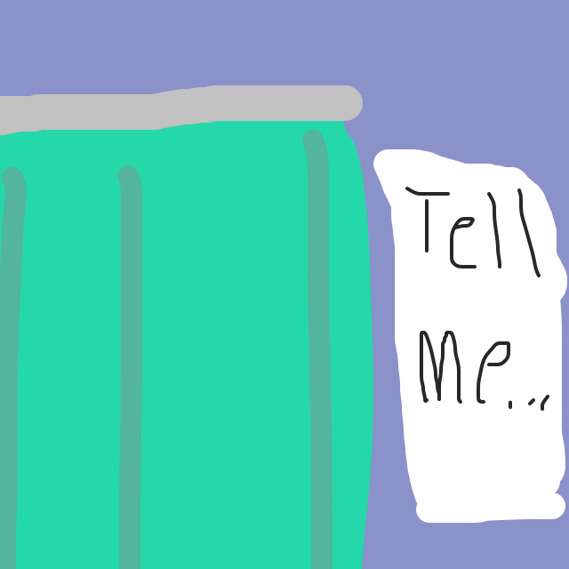 A man is asking the doctor to tell him from behind a curtain - Online Drawing Game Comic Strip Panel by TheExcellentBlob