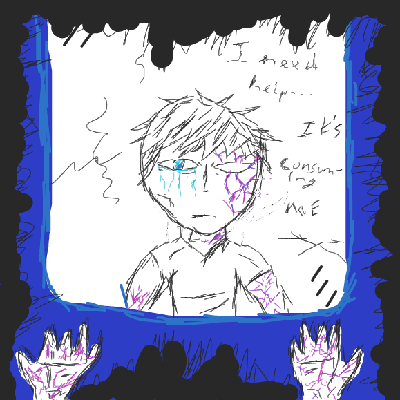 "I need help...It's consuming me" - Online Drawing Game Comic Strip Panel by Void-God