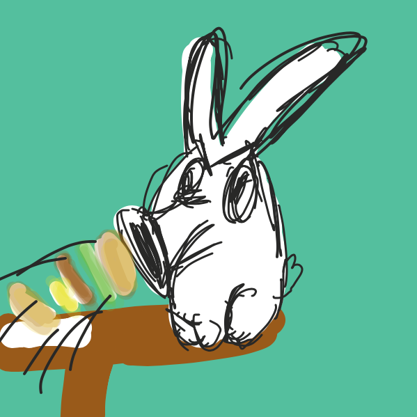 Drawing in Bunnies love hamburgers  by Madi