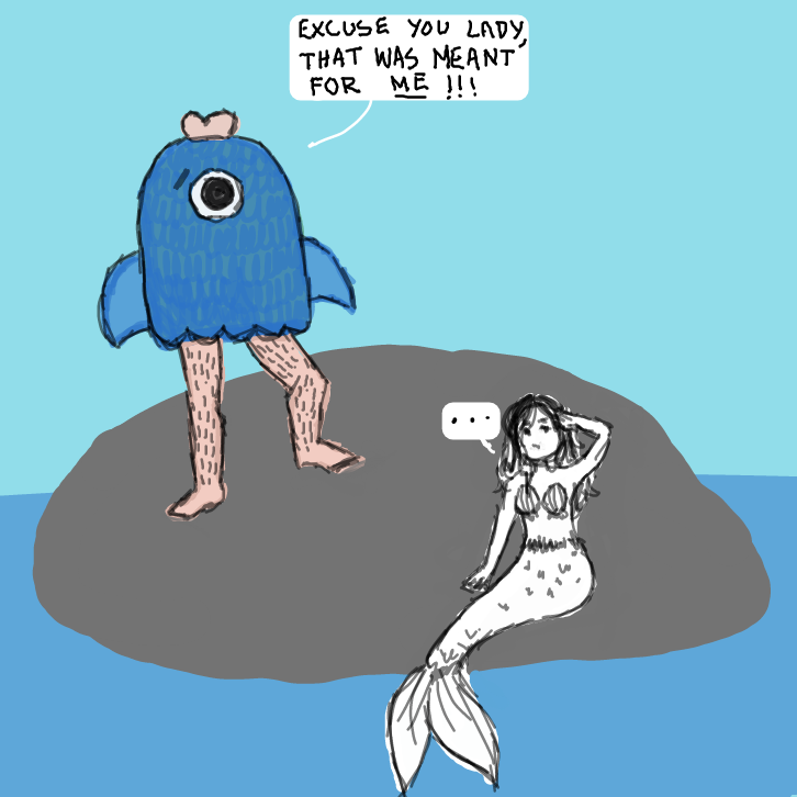 hehehe
that's how a mermaid should really look - Online Drawing Game Comic Strip Panel by EdamameBean