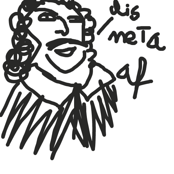 thats supose to be  rene descartes have a meta time with this. i drew it with a laptop trackpad. - Online Drawing Game Comic Strip Panel by a leek