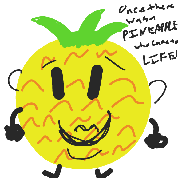 The first Sentient pineapple comes into existence. - Online Drawing Game Comic Strip Panel by RithTrelin