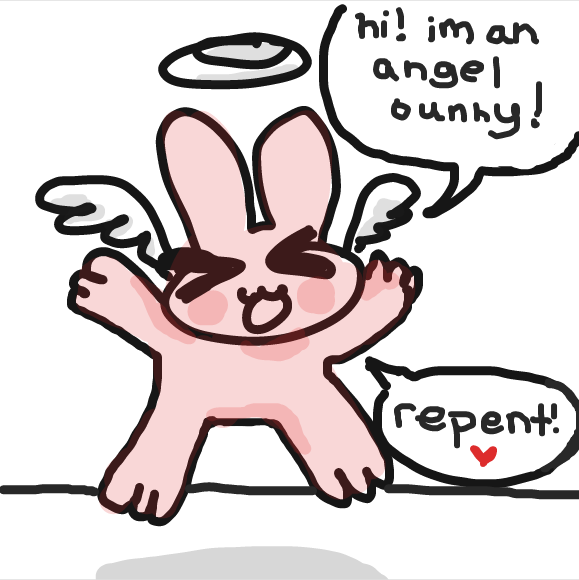 angel bunny tells readrs to repent!! - Online Drawing Game Comic Strip Panel by SoloDust
