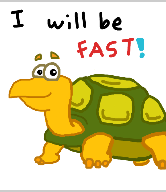 Tony wants to be a fast turtle. He decided to go to the race to be the fastest turtle on the planet - Online Drawing Game Comic Strip Panel by SteliosPapas