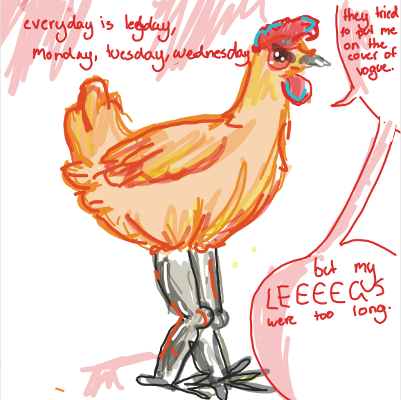 Drawing in Cockzilla, King of the Roosters by zab🍋